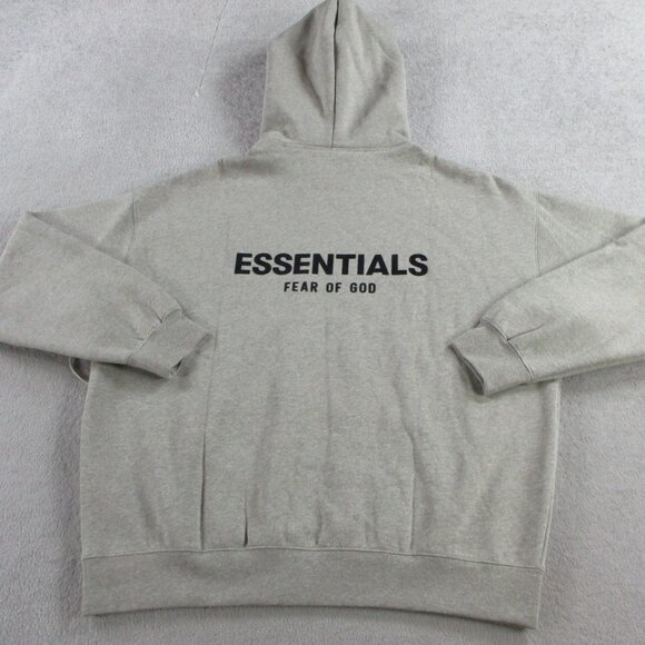 Fear of God Essentials Hoodie Adult XL Dark Oatmeal Heather Fleece Sweatshirt - Picture 2 of 12